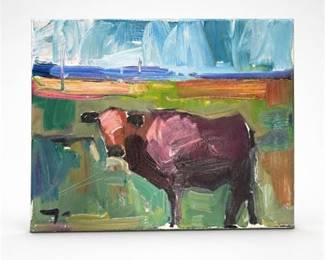 Lot 28: Jose Trujillo Oil on Canvas "Pastoral Light," 2019 — current bid $5