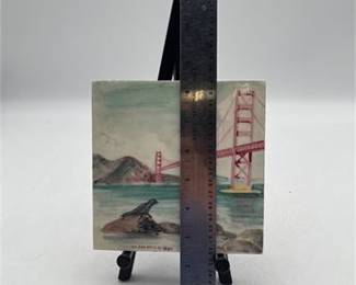 Lot 848: Hand-Painted Ceramic Tile, Golden Gate Bridge, 1955 (photo 5)