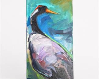 Lot 947: Jose Trujillo Oil on Canvas "The Grove," 10 × 20 in — current bid $5
