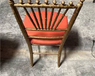 Lot 0159: Pair of Giltwood Faux-Bamboo Side Chairs (photo 2)