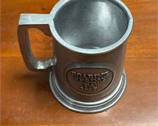 Lot 756: Wilton Armetale Borough of Roaring Spring Centennial Tankard (photo 9)