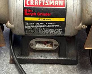 Lot 37: Craftsman 6-In. Bench Grinder with Work Light (photo 3)