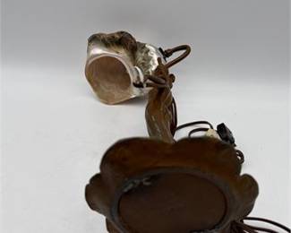 Lot 0250: Art Nouveau Spelter Figural Maiden Lamp, Turban Shell (photo 4)