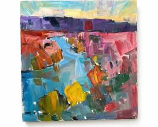 Lot 2: Jose Trujillo Oil on Canvas "Marsh River," 2019 — current bid $5