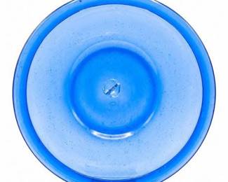 Lot 0019: Hand-Blown Cobalt Blue Glass Charger, 12" — current bid $5