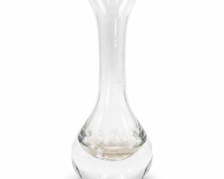 Lot 0843: Clear Glass Bud Vase with Weighted Base, 6"H — current bid $5