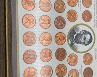 Lot 951: Framed Lincoln Memorial Coinage Cent Display (photo 3)