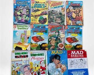 Lot 953: Group of 12 Vintage Comic Books — Charlton, Fawcett & MAD — current bid $6