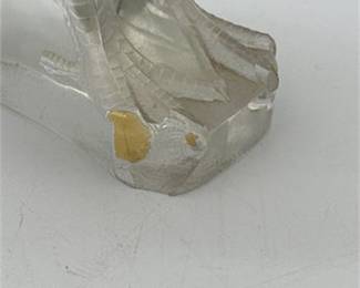 Lot 0239: Frosted Glass Partridge Figures, Perdrix Style, Pair (photo 4)