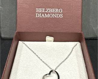 Lot 496: Helzberg Rhodium-Plated Sterling Silver Heart Necklace (photo 3)