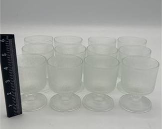 Lot 489: Set of Twelve Pressed Glass Textured Footed Goblets (photo 4)
