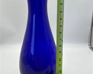 Lot 381: Crate & Barrel "Oasis Vase Blue" Cobalt Glass, 16 in. (photo 6)