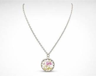 Lot 500: Handcrafted Broken China Porcelain Pendant Necklace — current bid $5