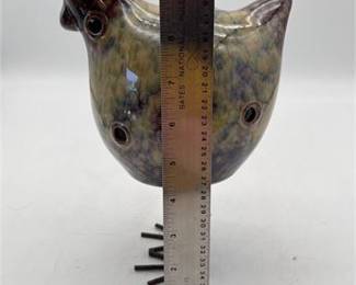Lot 833: Glazed Stoneware Hen Figurine on Twisted Iron Legs (photo 4)