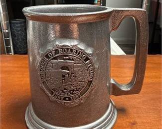Lot 756: Wilton Armetale Borough of Roaring Spring Centennial Tankard (photo 6)