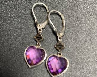 Lot 823: Harley-Davidson Sterling Silver Heart Drop Earrings (photo 4)