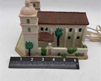 Lot 0317: Midwest Cannon Falls Lighted Ceramic Santa Barbara Mission (photo 6)