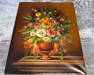 Lot 18: Unsigned Dutch Revival Floral Still Life, Oil on Canvas (photo 3)