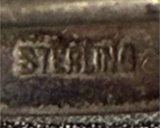 Lot 85: Sterling Silver Crescent Brooch, Channel-Set Stones (photo 4)