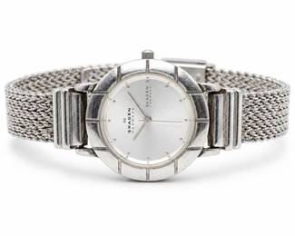 Lot 667: Skagen Denmark Sterling Silver Ladies Quartz Watch — current bid $24