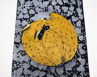 Lot 787: Natalia Petras, Sleeping Fox on Floral Ground — current bid $5