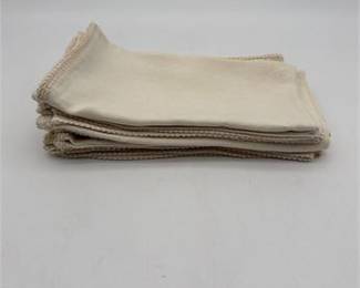 Lot 0923: Set of Six Ivory Linen Napkins with Gimp Braid (photo 3)