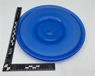 Lot 0019: Hand-Blown Cobalt Blue Glass Charger, 12" (photo 2)