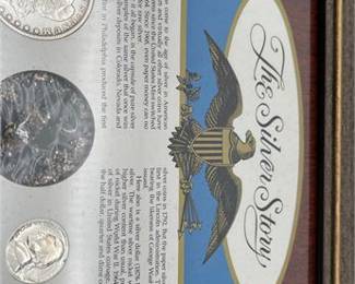 Lot 952: "The Silver Story" Framed U.S. Coin & Currency Display (photo 4)