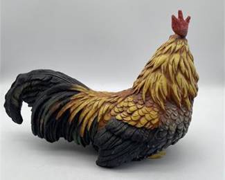 Lot 832: Hand-Painted Cast Resin Standing Rooster Figure (photo 3)