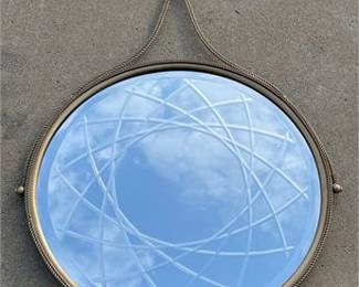 Lot 0164: Bombay Company Round Rope-Twist Wall Mirror, 37" (photo 5)