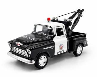 Lot 0451: Kinsmart 1955 Chevrolet Stepside Police Tow Truck 1:32 — current bid $21