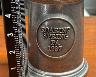 Lot 756: Wilton Armetale Borough of Roaring Spring Centennial Tankard (photo 5)