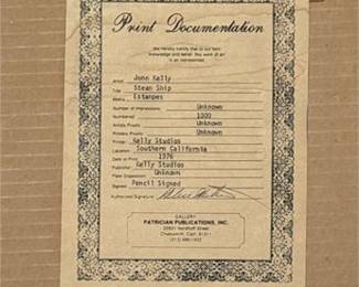 Lot 915: John Kelly "Steam Ship" Artist Proof Lithograph, 1976 (photo 2)