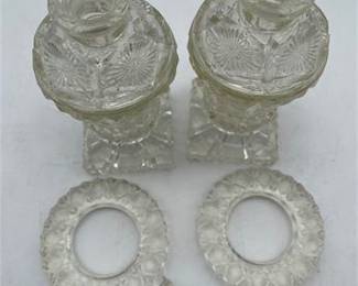 Lot 834: Pair of Pressed Glass Perfume Bottles, Daisy & Button (photo 3)