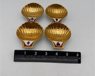 Lot 0952: Portuguese Porcelain Bridge Suit Shell Dishes, Set of 4 (photo 8)