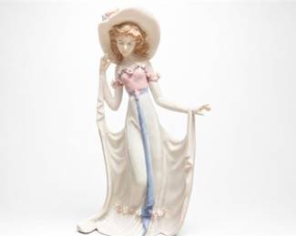 Lot 0553: Capodimonte-Style Chinese Porcelain Figurine, 14.5"H — current bid $5