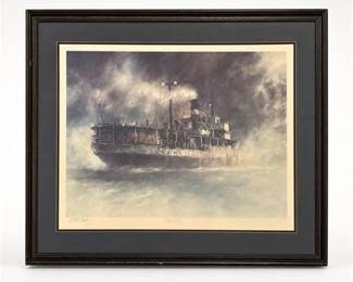 Lot 915: John Kelly "Steam Ship" Artist Proof Lithograph, 1976 — current bid $5