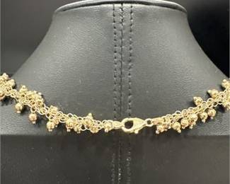 Lot 498: Gold-Tone Clustered Fringe Bead Necklace (photo 3)
