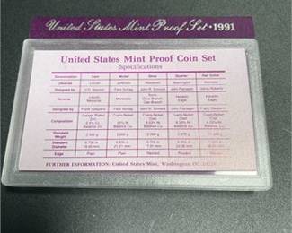 Lot 829: 1991-S United States Mint Five-Coin Clad Proof Set (photo 3)