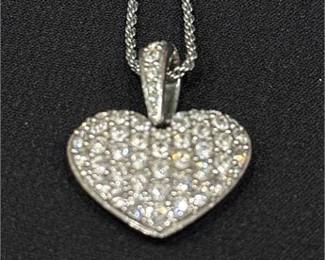 Lot 494: Swarovski Crystal Pavé Heart Pendant Necklace (photo 2)