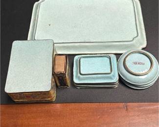 Lot 0422: Chinese Canton Enamel Copper Smoking Set, 20th C. (photo 3)