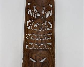 Lot 0527A: Hand-Carved Reticulated Hardwood Wall Plaque (photo 2)