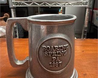 Lot 756: Wilton Armetale Borough of Roaring Spring Centennial Tankard (photo 7)
