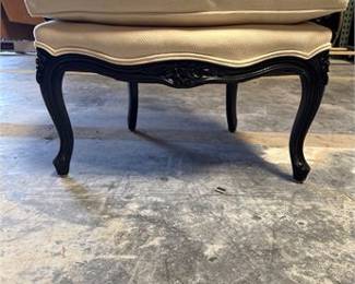 Lot 0550: Louis XV Style Ebonized Caned Fauteuil Armchair (photo 7)