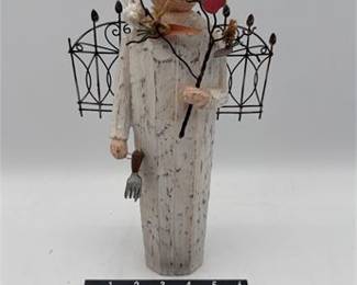 Lot 0463: Primitive Folk Art Garden Angel Figurine, 13 in. (photo 4)
