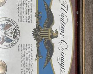 Lot 850: Framed WWII "Wartime Coinage" U.S. Coin Display Set (photo 4)