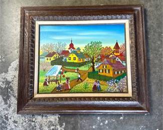 Lot 0953: Kowalski Oil on Canvas, East European Village Scene (photo 5)