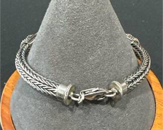 Lot 664: Balinese-Style Woven Chain Bracelet with Granulation (photo 4)
