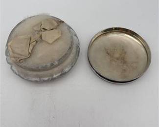 Lot 0479: Cut Glass Powder Jar with Sterling Silver Lid (photo 3)