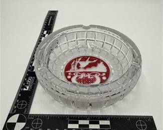 Lot 0536A: Bohemian Ruby-Flashed Cut-to-Clear Lead Crystal Ashtray (photo 4)
